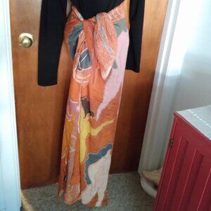 Artsy Naked Women Shawl/Scarf/Wrap 100% Silk Twill By Dora Nola A Work of Art!